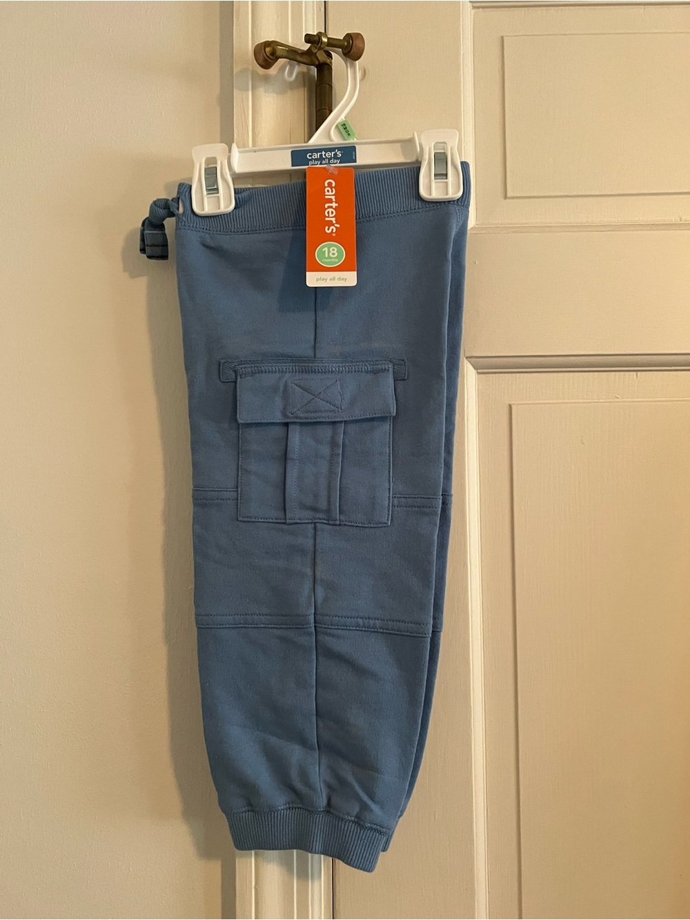 ❤️3/$30 Carters Boys 18mo Blue Long Pant 100% Cotton NWT